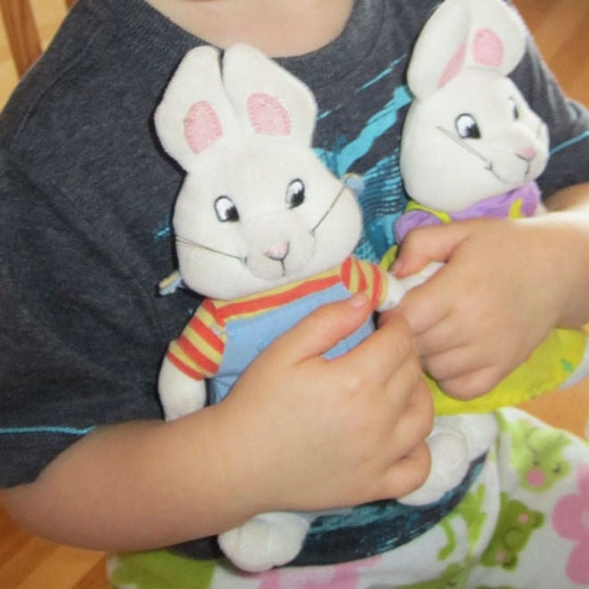 Her Max & Ruby plushes. Photos: Andrea Mulder-Slater
