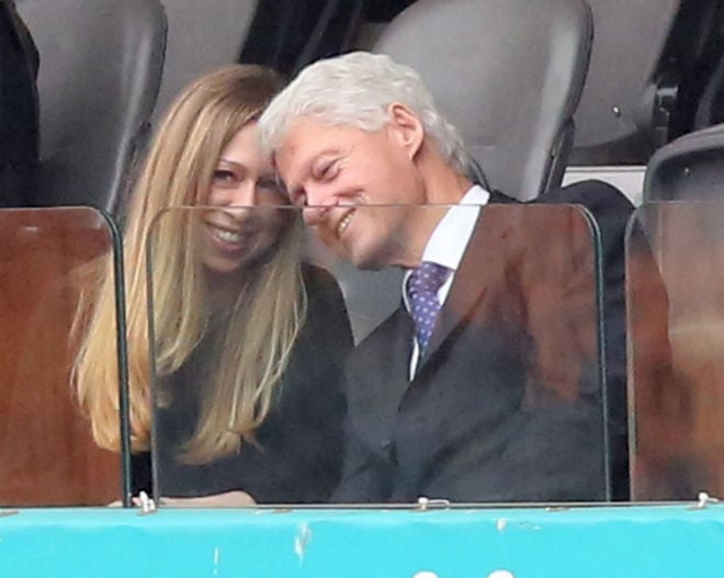 Chelsea and Bill Clinton