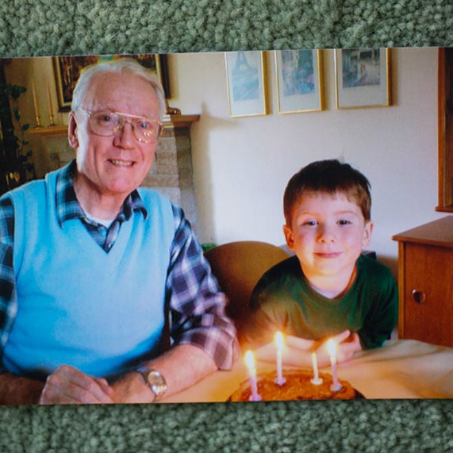 Quinn with his grandfather. Photo: Blair Gable
