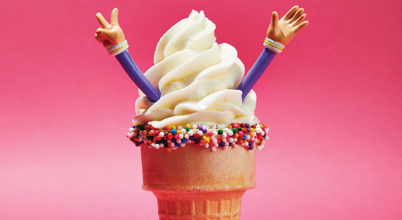 person inside an ice cream cone