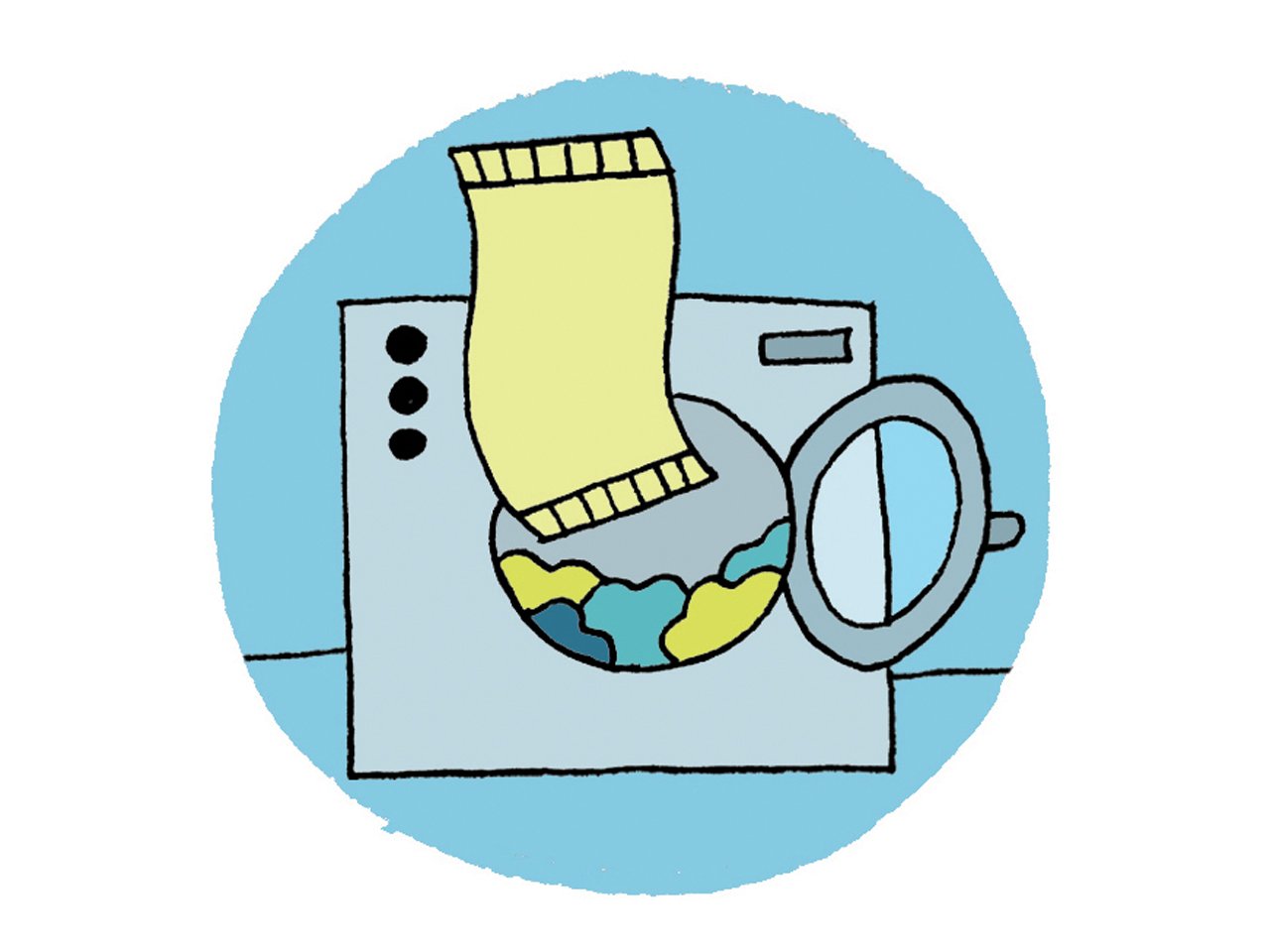 illustration of a towel in a dryer