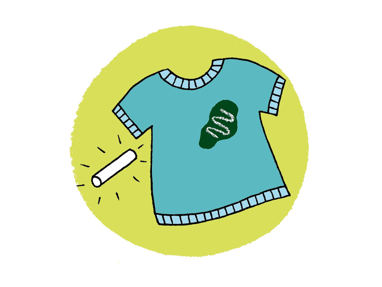 illustration of a shirt with a grease stain