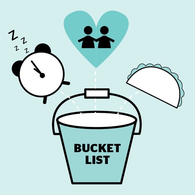 what to do before having a baby bucket list graphic