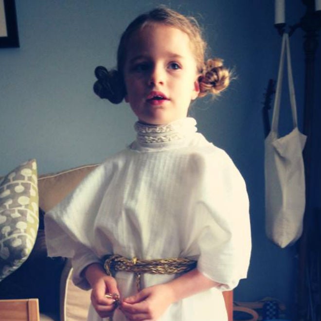 little girl in star wars outfit