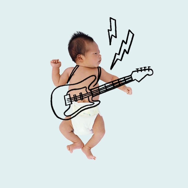 rock baby illustration