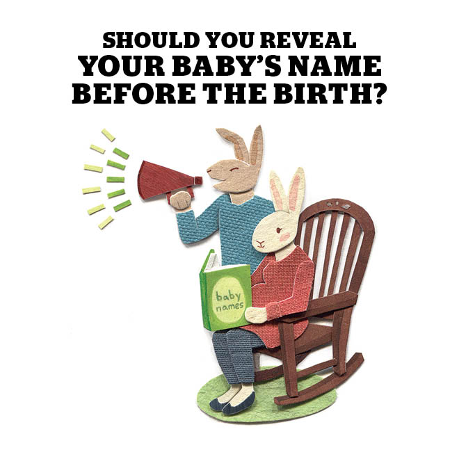 parent rabbits revealing baby name graphic