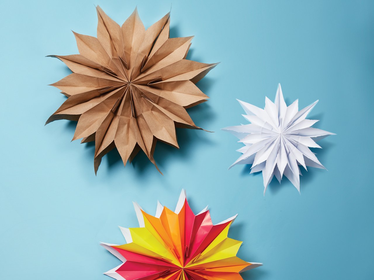 decorative stars made from paper bags