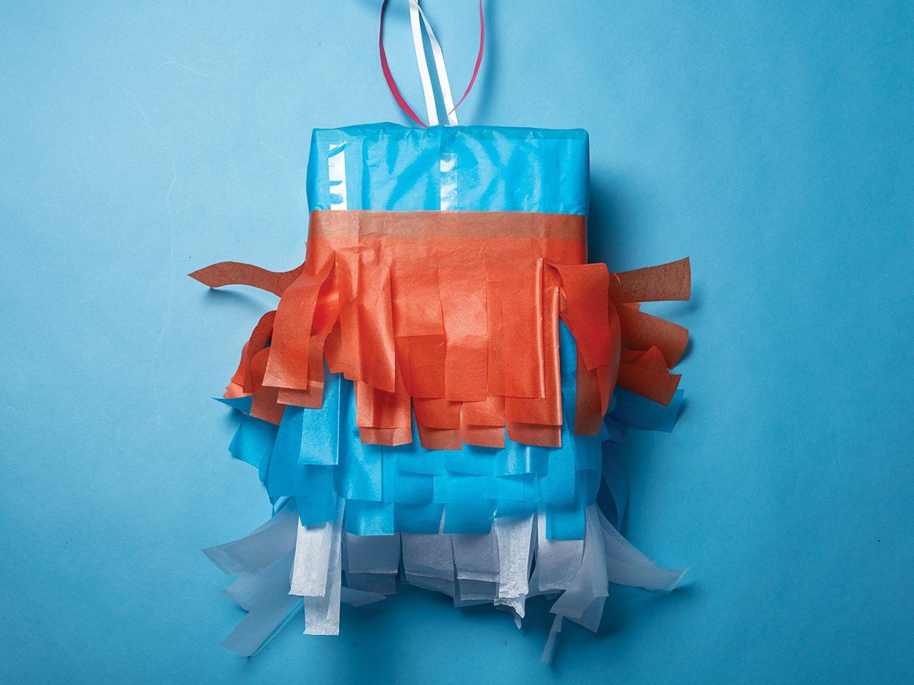 homemade pinata with tissue paper