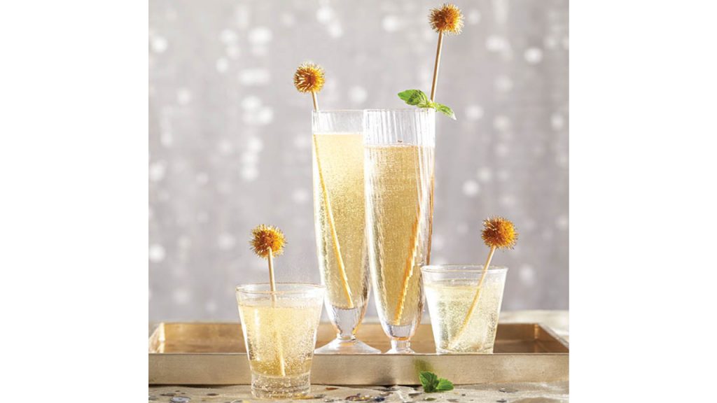 Four glasses of Sparkling 'Champagne' Mocktails