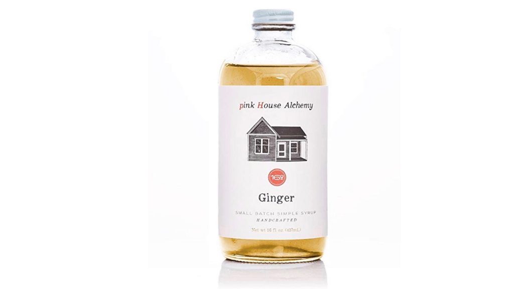 Bottle of pink House Alchemy Ginger Shrub non alcoholic drinks
