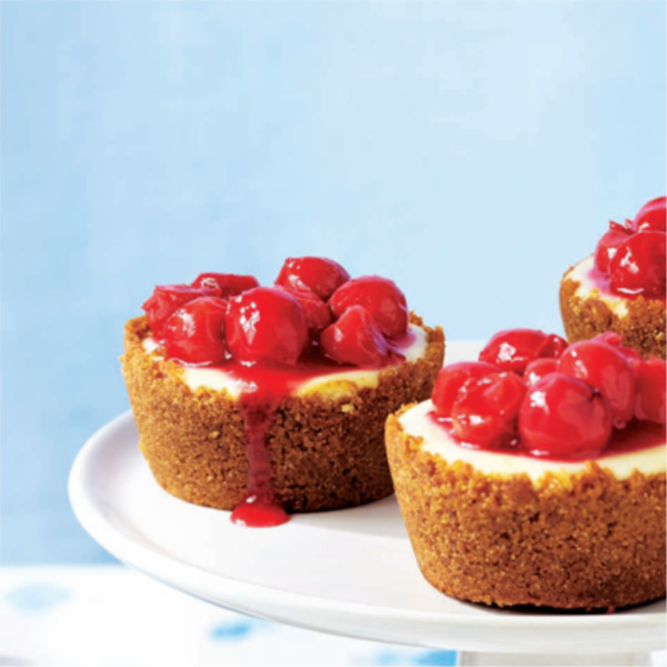 Mini Cheesecakes with Cherry Sauce