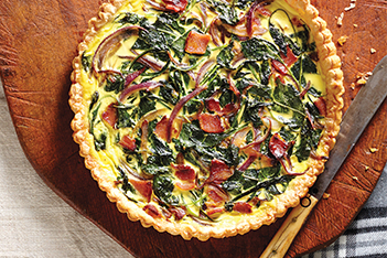 quick kale and bacon tart