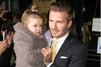 Harper Beckham and family at NY Fashion Week