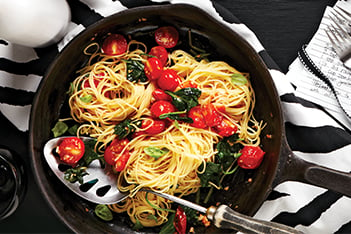 Capellini with Cherry Tomatoes and Spinach