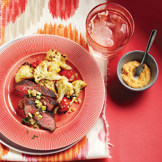 Seared Steak with Green Olive Relish