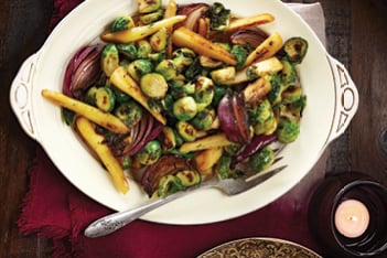 Pan-Roasted Parsnips and Brussels Sprouts