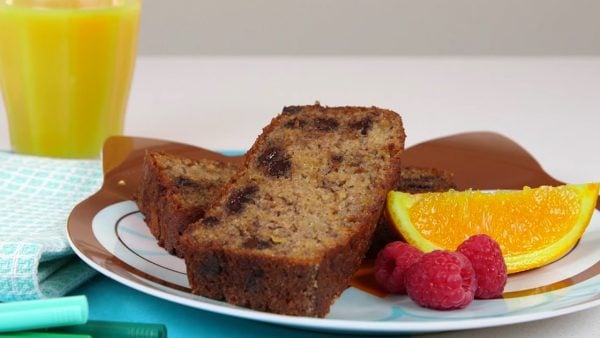 Plate of banana bread made with quinoa
