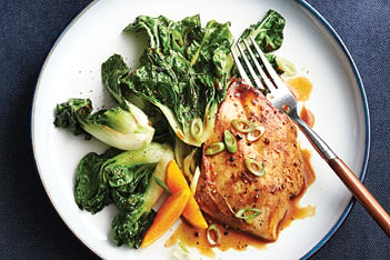 Citrus-Marinated Chicken Scalloppini with Baby Bok Choy