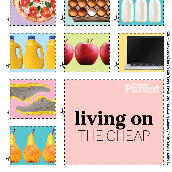 An illustration of a coupon book that says 'living on the cheap'