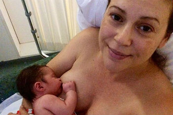 Alyssa Milano threatens to "whip 'em out" on TV to defend public breastfeeding