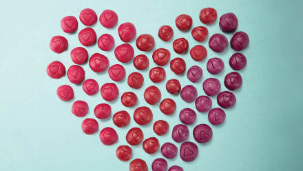 balls of playdough in shape of a heart