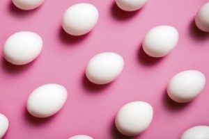 Eggs on a pink background