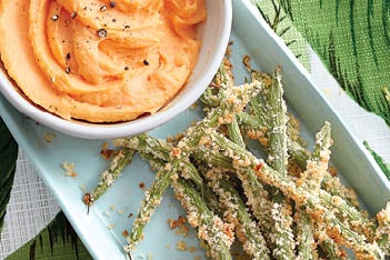 Green Bean Oven Fries With Sweet Potato Dip