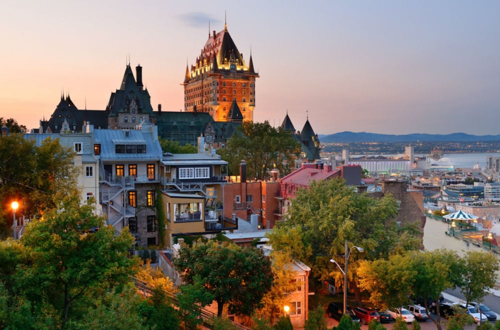 an image of Quebec City at twilight