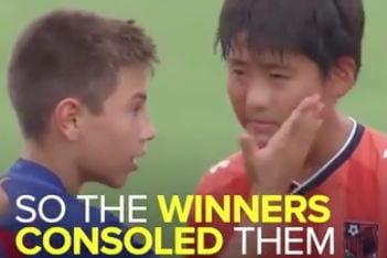 Watch these little soccer players console the losing team