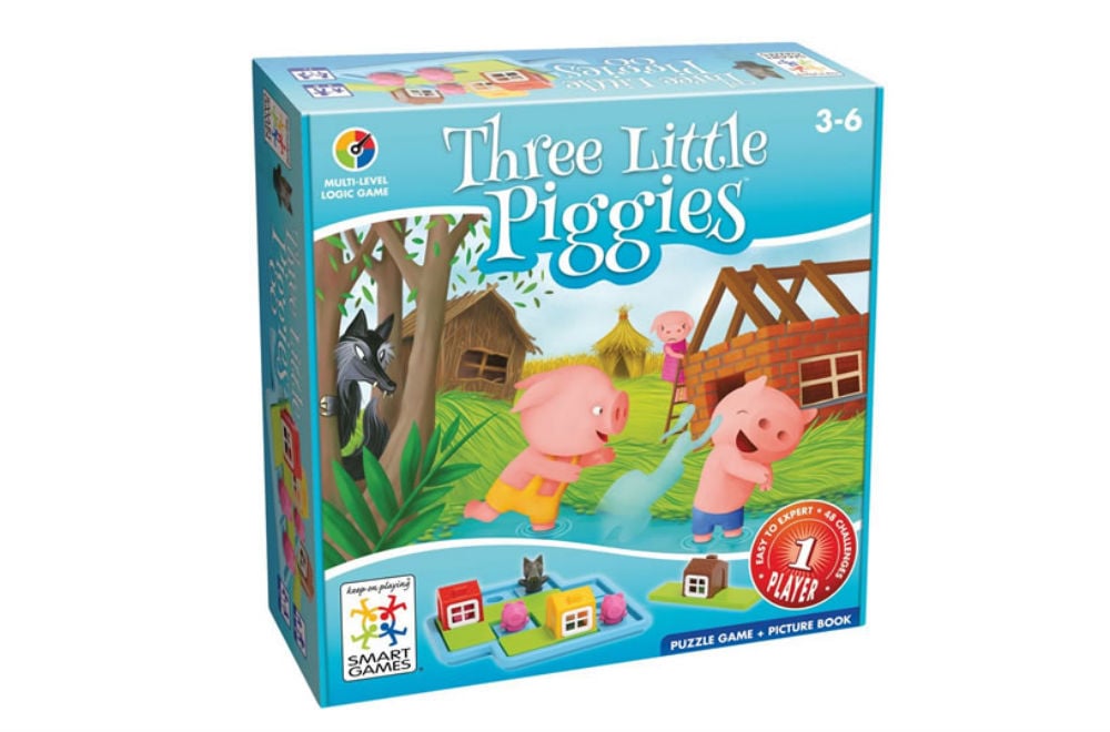 10. These little piggies need help building their 3D puzzle-piece houses. 