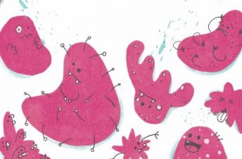 illustration of pink germs