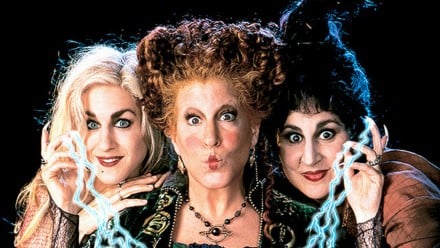 disney poster for the movie Hocus Pocus, three witches looking evil