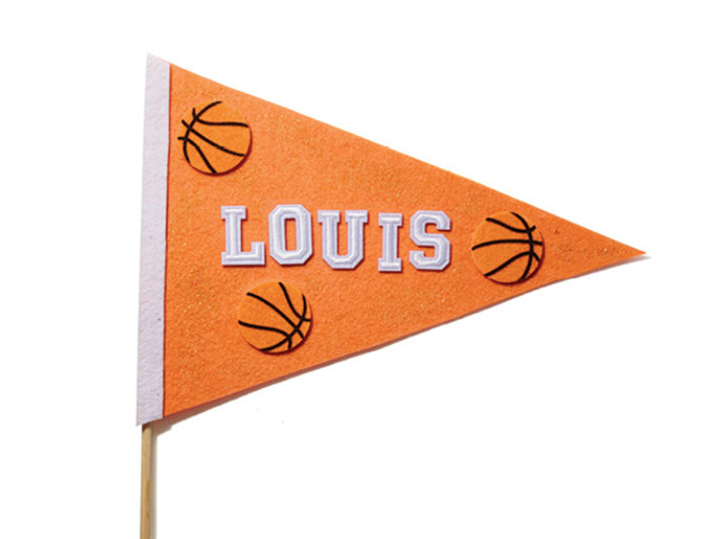 Basketball pennant flag