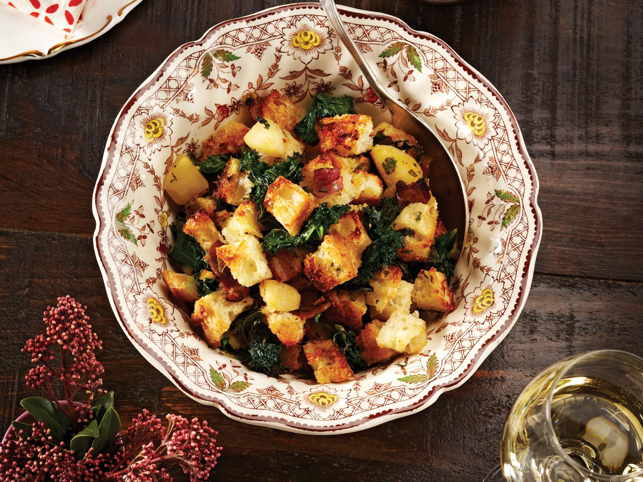 Rustic Kale and Bacon Stuffing