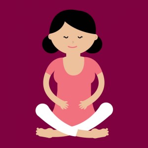 pregnant woman meditating graphic