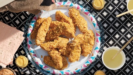 plate of chicken fingers