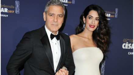 George Clooney and pregnant Amal Clooney