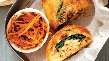 calzones and carrot slaw