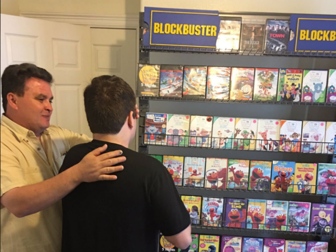 blockbusters fan with autism built a blockbusters in their home after it was closed down