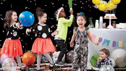 group of kids having fun at a birthday a party