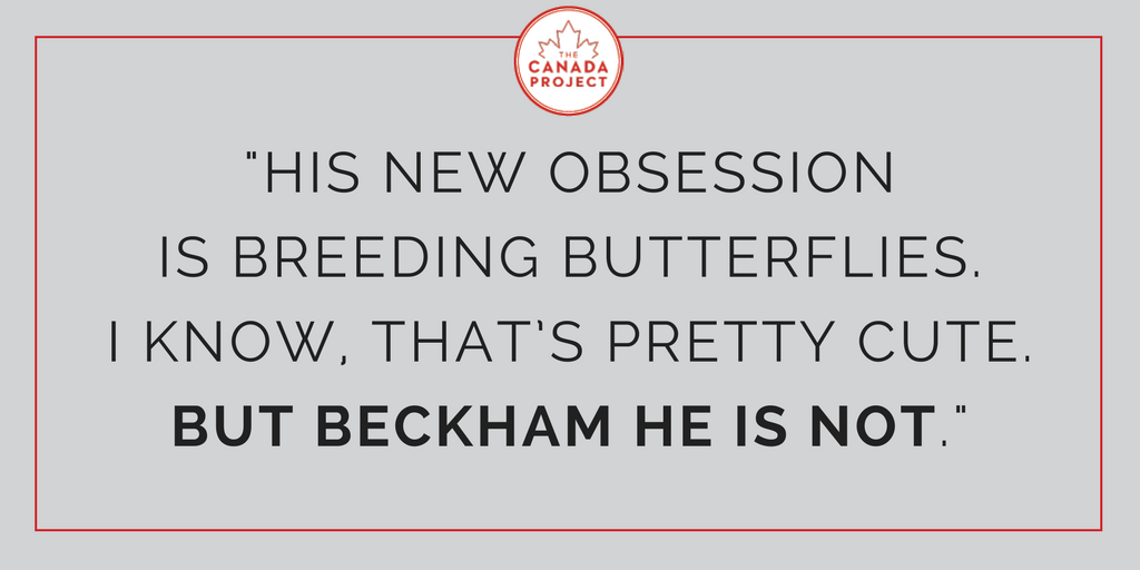 His new obsession is breeding butterflies. I know, that's pretty cute. But Beckham he is not.