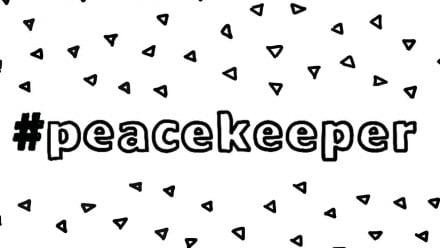 An illustration of the words peacekeeper