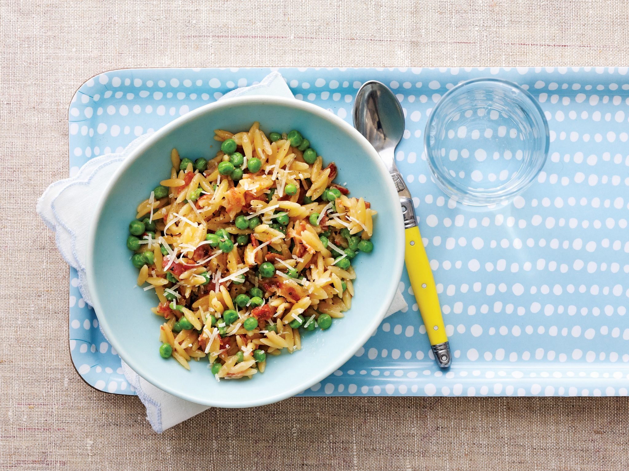 Pasta Risotto with Peas and Pancetta