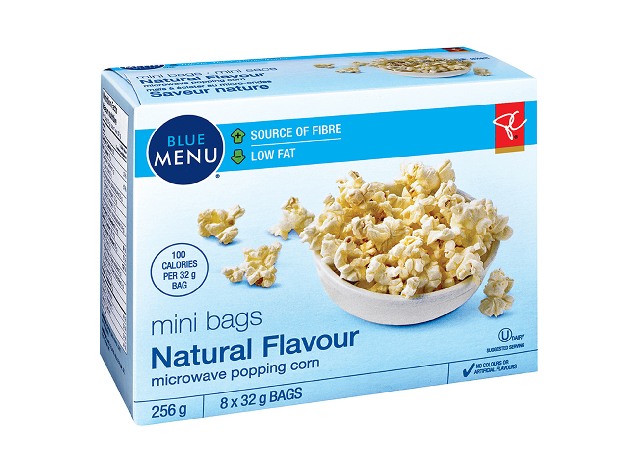 PC Blue Menu Mini Bags Natural Flavour Microwave Popping Corn