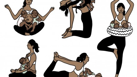 illustrations of tandem breastfeeding