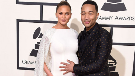 Chrissy Teigen and John Legend arrives at the The 58th GRAMMY Awards at Staples Center on February 15, 2016 in Los Angeles City.