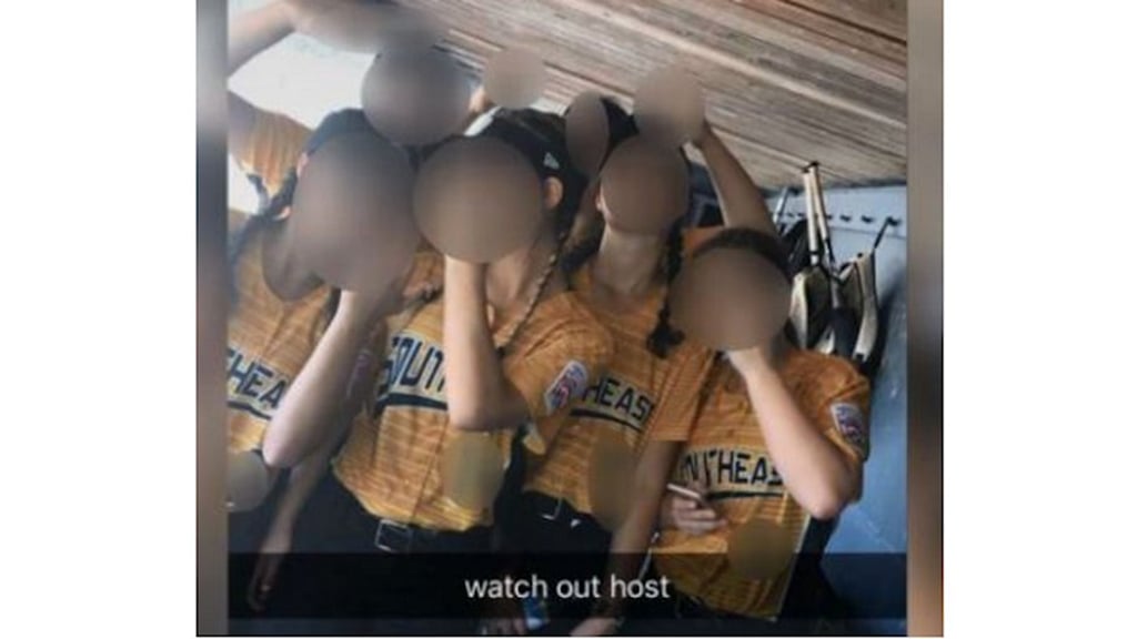Rude Snapchat picture of girls softball team