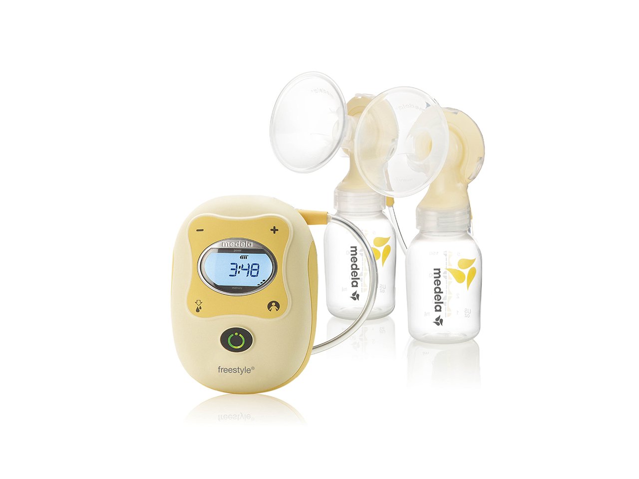 Medela Freestyle Electric Milk Pump With Double pump-set and Calma Dummy 