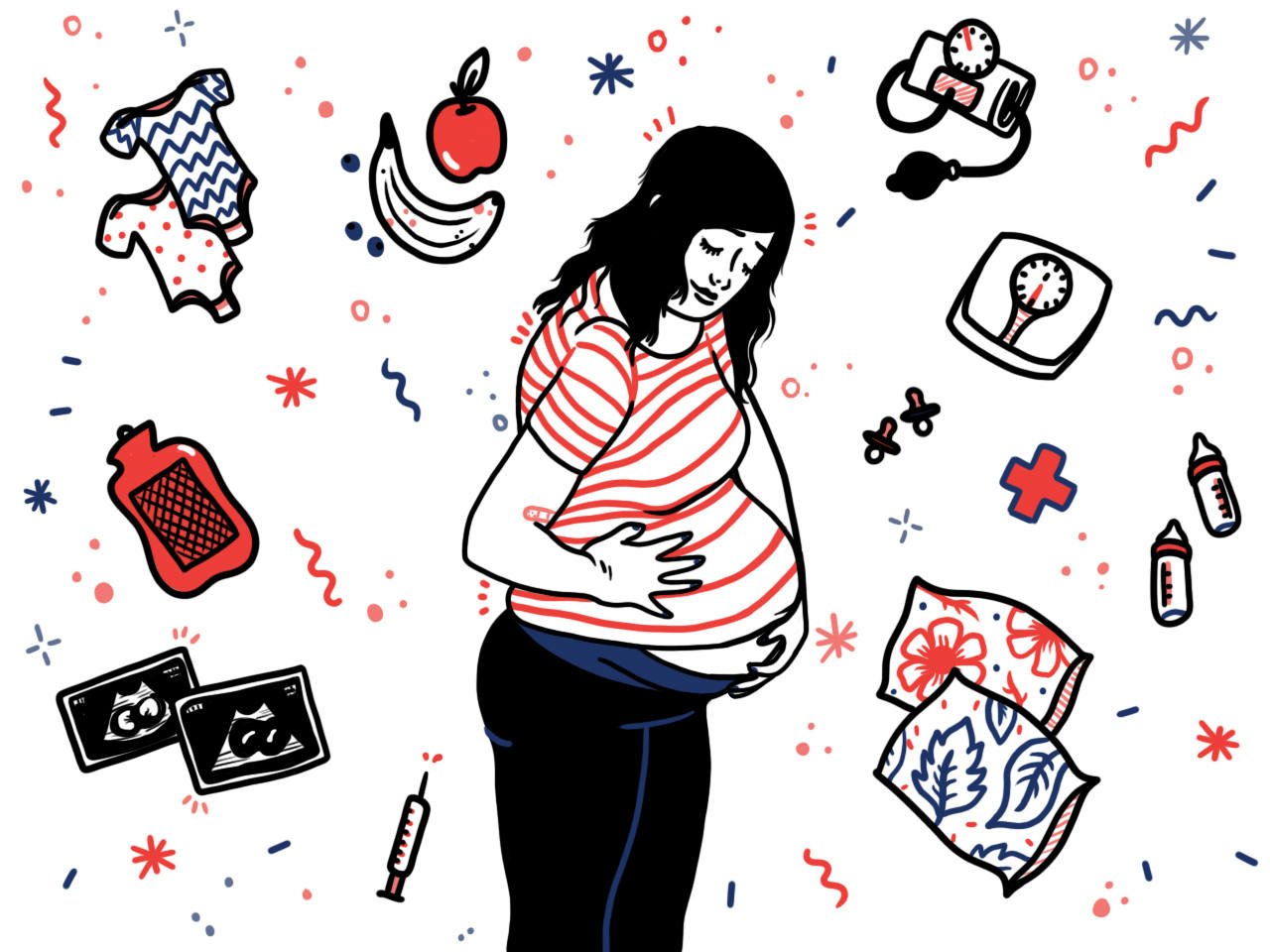 An illustration fo a pregnant woman