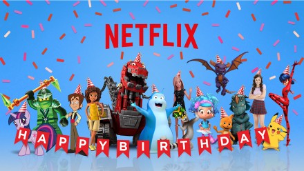 Netflix characters singing Happy Birthday